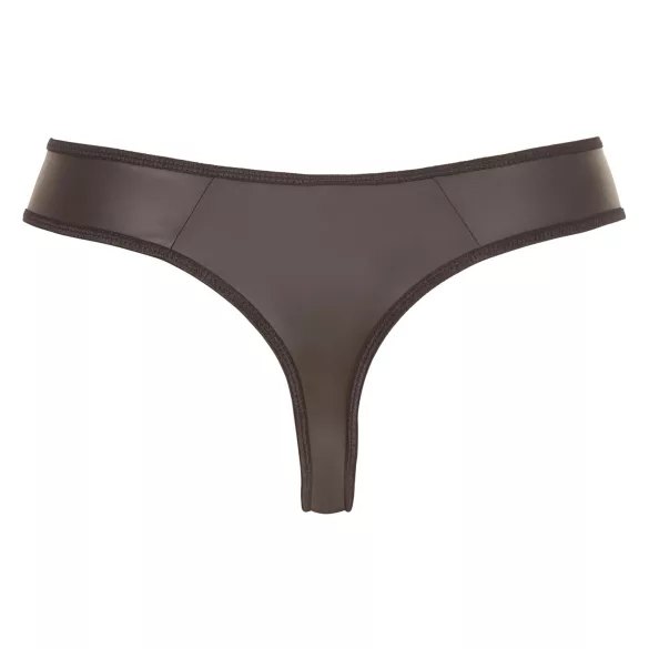 Svenjoyment - tanga masculino brilhante com zíper e strass - preto - XL