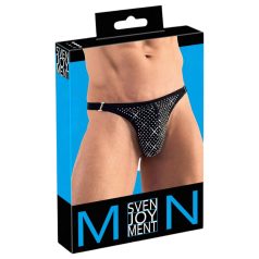 Svenjoyment - tanga masculino com strass - preto