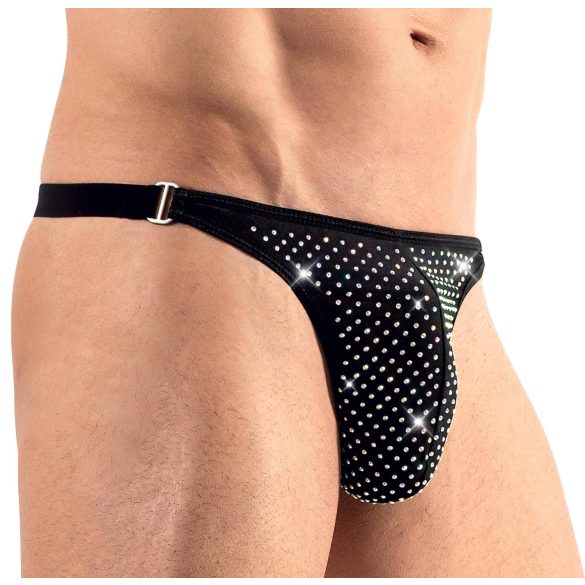 Svenjoyment - tanga masculina com strass (preto) - M