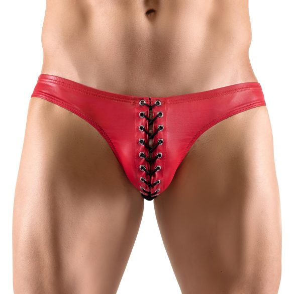 Svenjoyment - cueca masculina com cadarço preto - detalhe vermelho