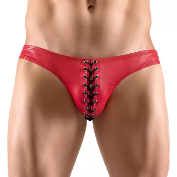 Svenjoyment - cueca masculina com cadarço preto - detalhe vermelho