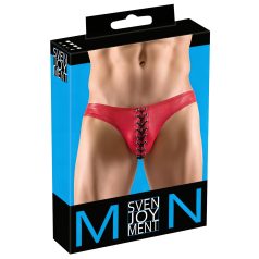   Svenjoyment - cueca masculina com cadarço preto - detalhe vermelho - M