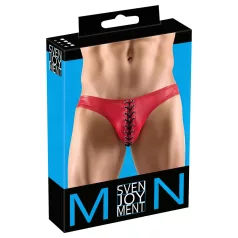   Svenjoyment - cueca masculina com cadarço preto - detalhe vermelho - M