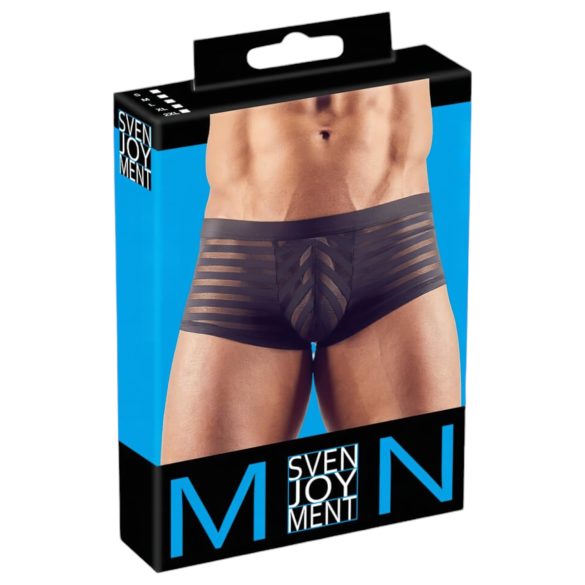 Boxer masculino transparente listrado - preto