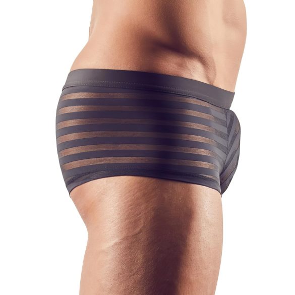 Boxer masculino transparente listrado - preto - XL