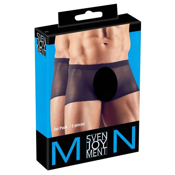 Svenjoyment - cueca boxer transparente - conjunto 2 peças - preto S-L