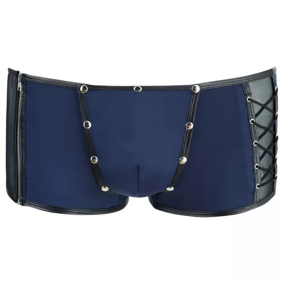 NEK - cueca boxer masculina - renda com cadarço - preto e azul