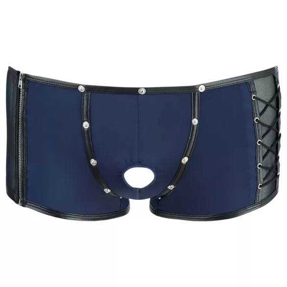 NEK - cueca boxer masculina - renda com cadarço - preto e azul - L