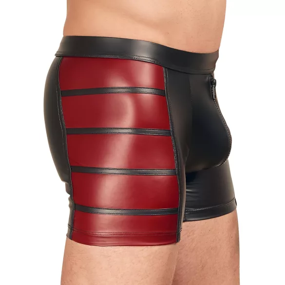 NEK - cueca boxer com zíper - detalhe vermelho lateral - preta - M