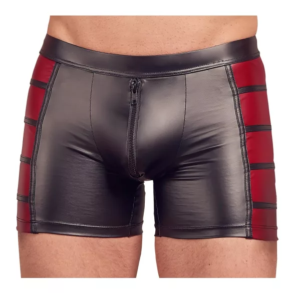 NEK - cueca boxer com zíper - detalhe vermelho lateral - preta - L