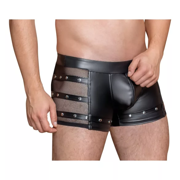 NEK - cueca boxer masculina - tachinhas e zíper - preta - L