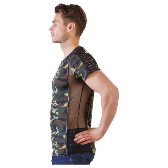 NEK - camiseta masculina camuflada (verde-marrom)