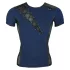 NEK - camisa masculina sexy com cordão e renda preta - azul - M