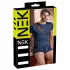 NEK - camisa masculina sexy com cordão e renda preta - azul - L