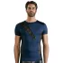 NEK - camisa masculina sexy com cordão e renda preta - azul - L