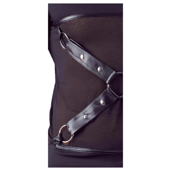 NEK - camiseta masculina manga longa com alças cruzadas (preto) - L