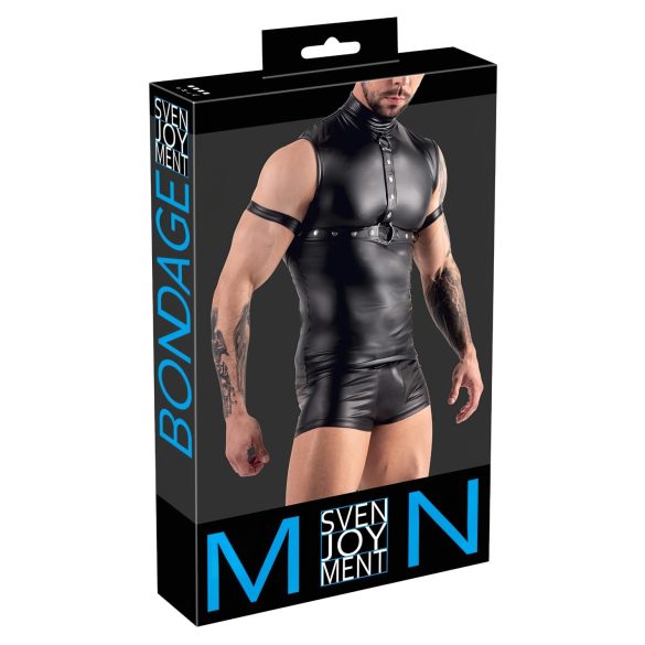 Svenjoyment - top masculino sem mangas - efeito busto - preto - M