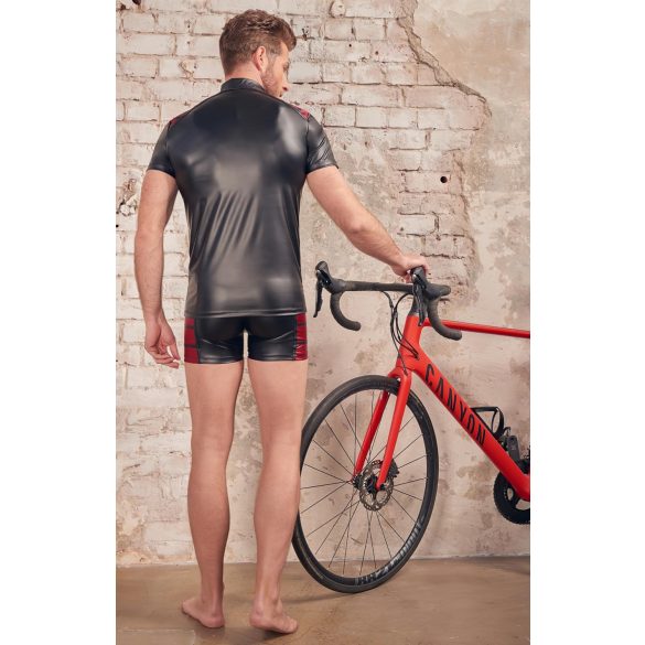 NEK - jaqueta masculina com zíper - detalhe vermelho - preta - L