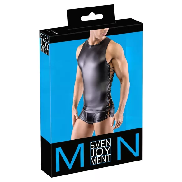 Svenjoyment - Camiseta masculina com laço lateral fosca (preta) - M