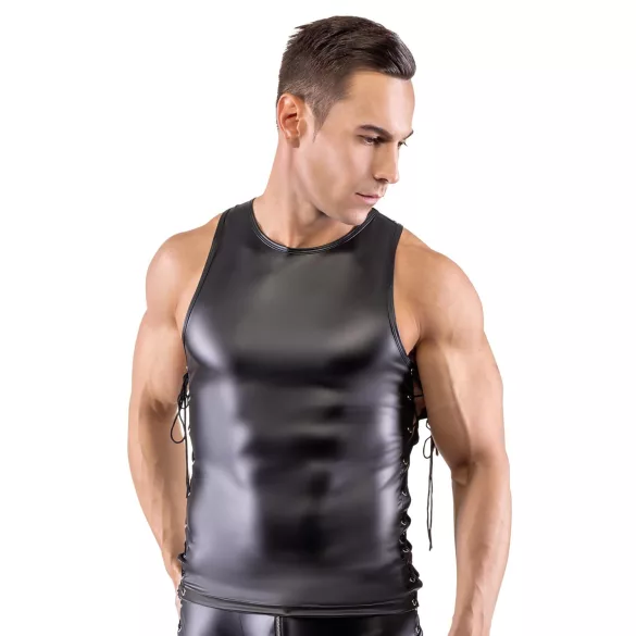 Svenjoyment - Camiseta masculina com laço lateral fosca (preta) - M