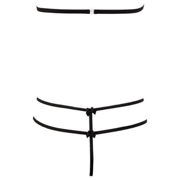 Cottelli - Conjunto de lingerie rendado aberto - preto