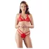 Cottelli - conjunto lingerie renda aberto - sutiã e calcinha - vermelho - M