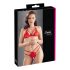 Cottelli - conjunto lingerie renda aberto - sutiã e calcinha - vermelho - XL