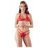 Cottelli - conjunto lingerie renda aberto - sutiã e calcinha - vermelho - XL