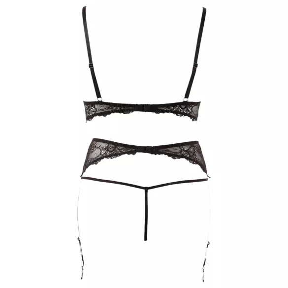 Abierta Fina - conjunto de lingerie rendada com pérolas - XL