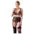 Cottelli Plus Size - conjunto lingerie rendada - tamanho grande - preto - XXXL