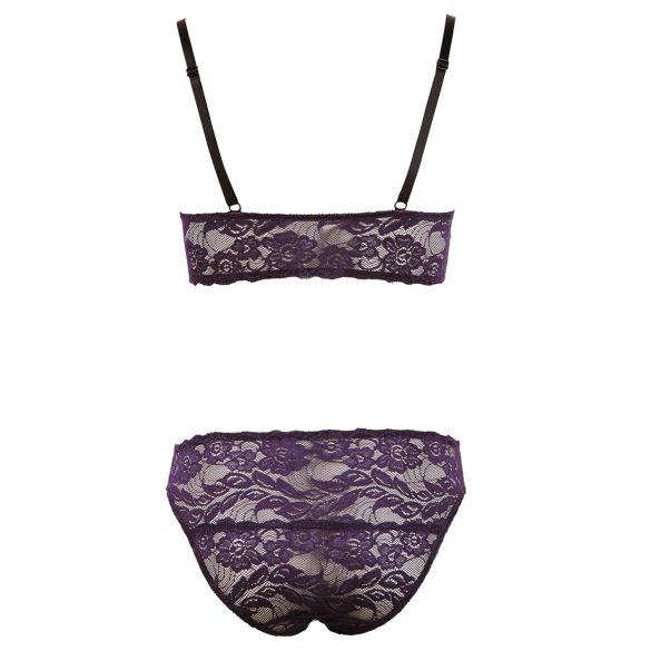 Cottelli - conjunto de lingerie renda floral - lilás