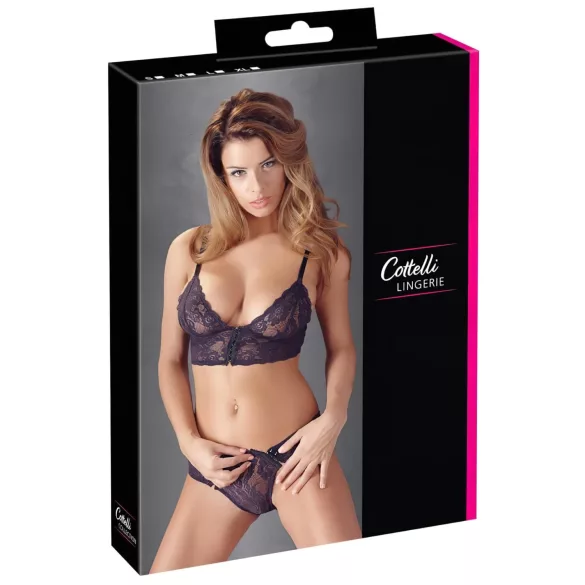 Cottelli - conjunto de lingerie renda floral - lilás - M