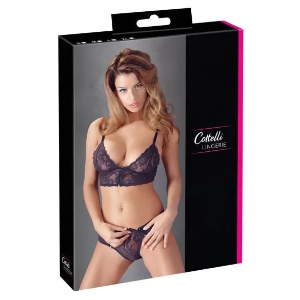 Cottelli - conjunto de lingerie renda floral - lilás - L
