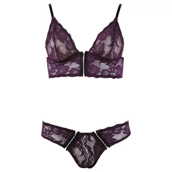Cottelli - conjunto de lingerie renda floral - lilás - L