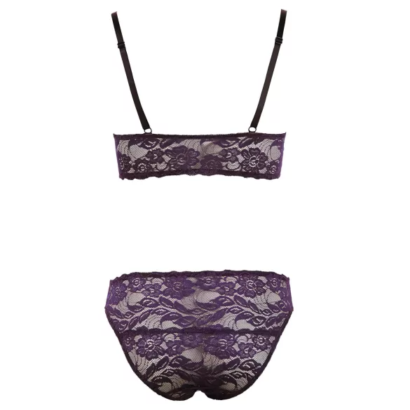 Cottelli - conjunto de lingerie renda floral - lilás - L