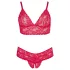 Cottelli Plus Size - conjunto lingerie plus size - renda macia - vermelho