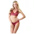 Cottelli - conjunto de lingerie rendado - sutiã e calcinha - vermelho