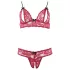 Cottelli - conjunto de lingerie rendado - sutiã e calcinha - vermelho