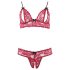 Cottelli - conjunto de lingerie rendado - sutiã e calcinha - vermelho - M
