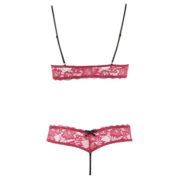 Cottelli - conjunto de lingerie rendado - sutiã e calcinha - vermelho - M