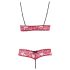 Cottelli - conjunto de lingerie rendado - sutiã e calcinha - vermelho - M