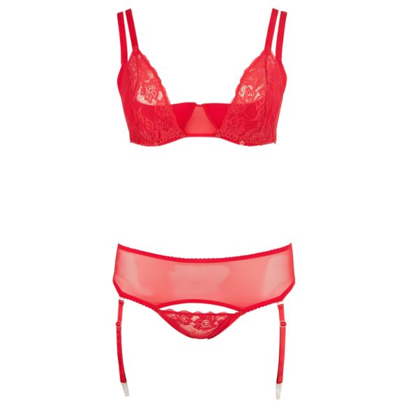 Cottelli Plus Size - lingerie dupla versátil - tamanho grande - vermelho - 95E/2XL