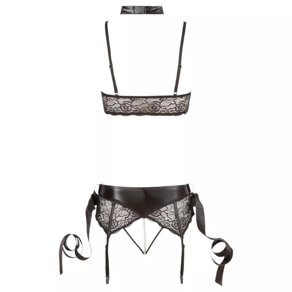 Cottelli Bondage - conjunto lingerie rendado - 5 peças - L