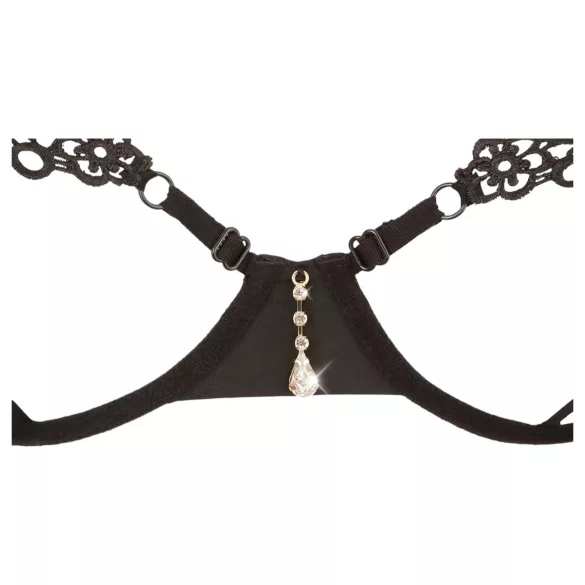 Cottelli - conjunto de lingerie bordado brilhante - preto