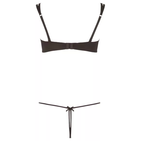 Cottelli - conjunto de lingerie bordado brilhante - preto - L