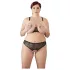 Cottelli Plus Size - conjunto de lingerie com pérolas - preto - 2XL
