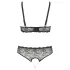 Cottelli Plus Size - conjunto de lingerie com pérolas - preto - 2XL