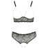 Cottelli Plus Size - conjunto de lingerie com pérolas - preto - 3XL