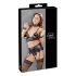 Cottelli Bondage - conjunto lingerie rendado brilhante 4 peças - L