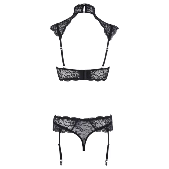 Cottelli - conjunto de sutiã rendado com gola (preto) - 85B/L